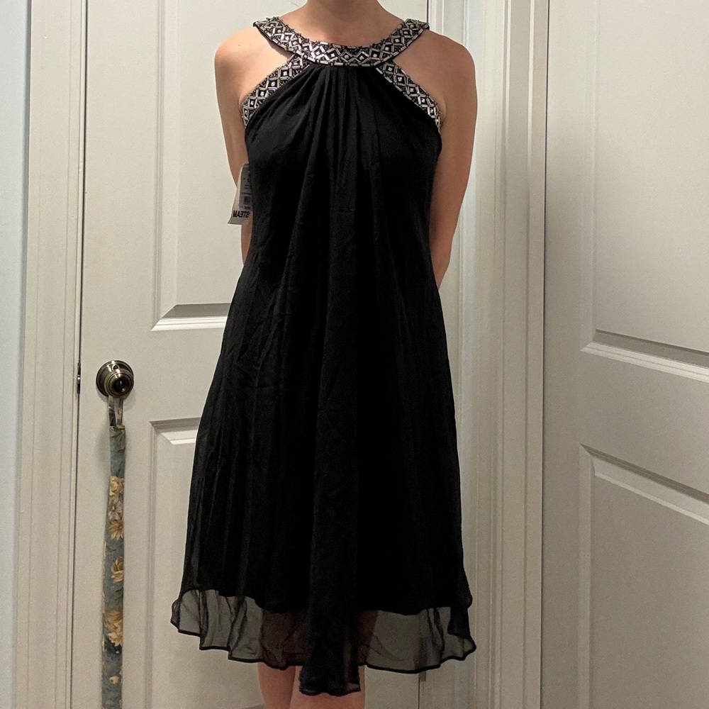 Scoop Neck Black Dress